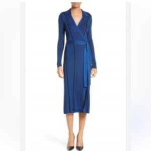 Diane Von Furstenberg Wool and Silk Blend Wrap Dress Size XS